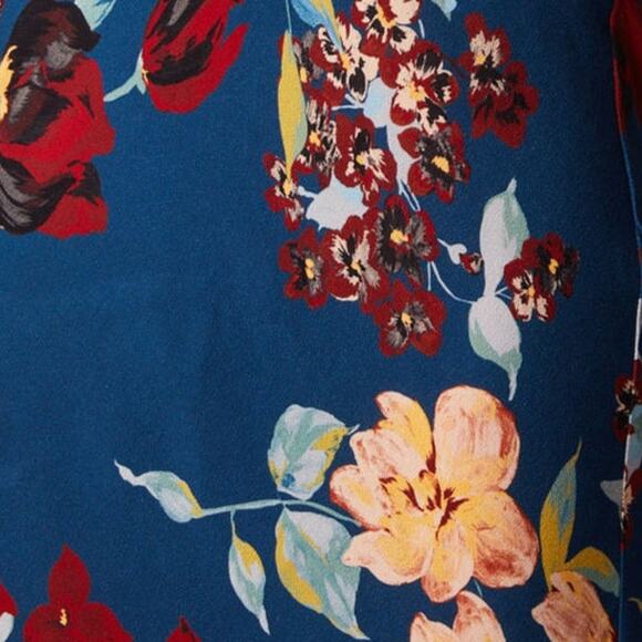 NWT B.O.G. Band of the Free Pisa Floral Ruffle Slip Skirt Sz S [4-6] Teal Garnet - Picture 7 of 11